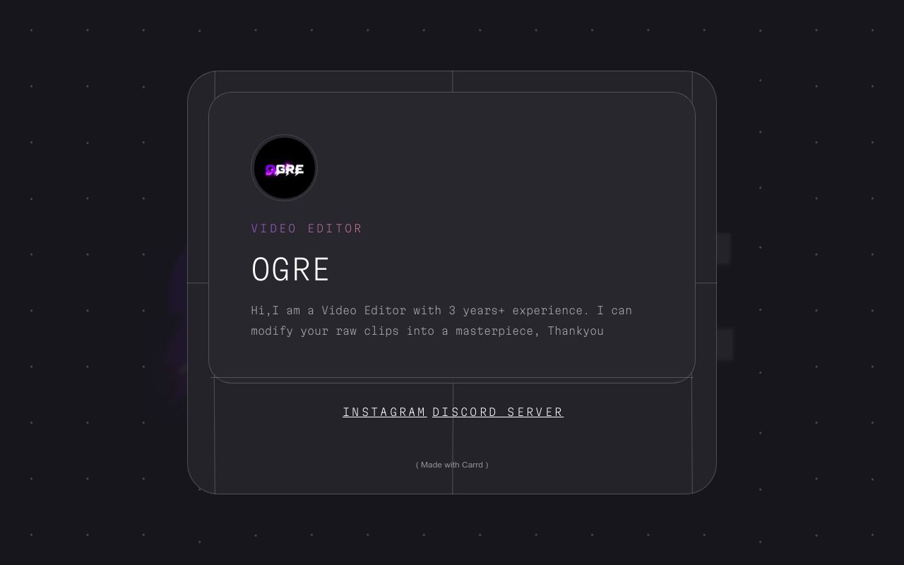 Carrd profile picture for @ogre